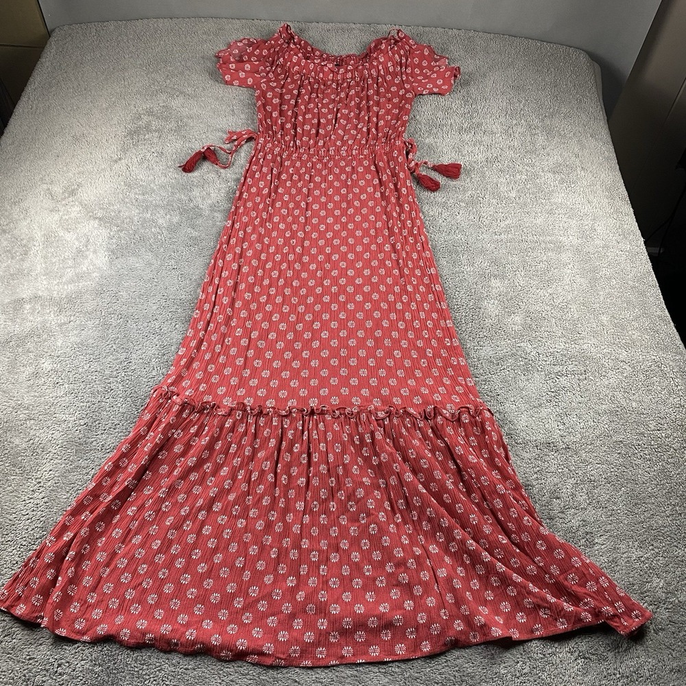 1. State Midi Summer Dress Womens XXS Red Polka Dot Floral